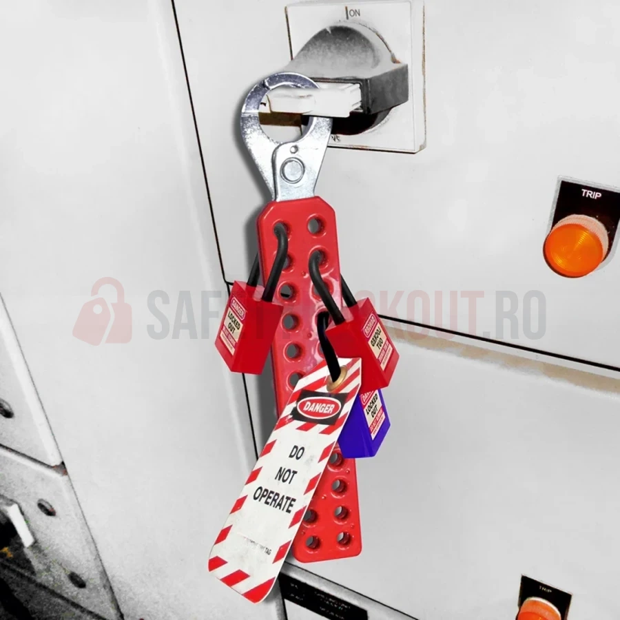 Hasp LOTO metalic cu acoperire din vinil, 24 de orificii — Hasp LOTO | Safety Lockout