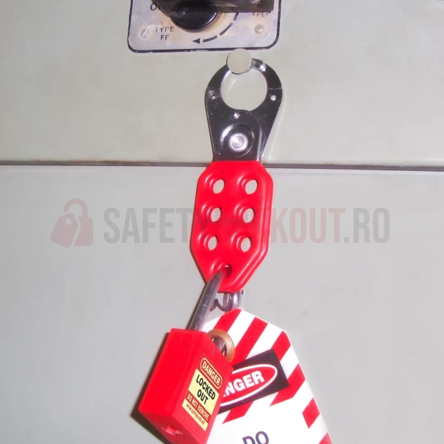 Hasp LOTO metalic cu acoperire din vinil, 7 orificii, 25 mm — Hasp LOTO | Safety Lockout