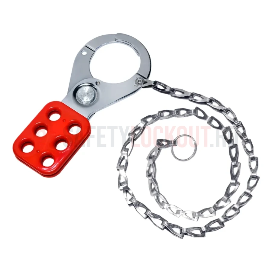 Hasp LOTO din oțel cromat cu lanț de 122 cm — Hasp LOTO | Safety Lockout