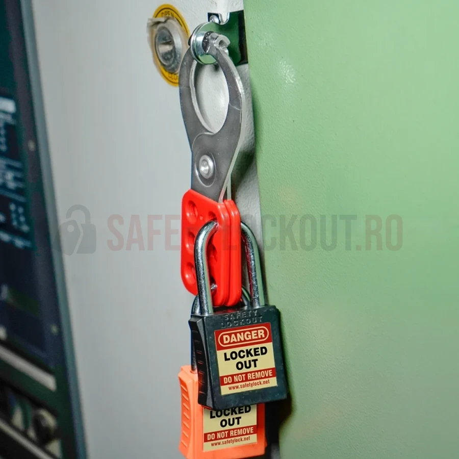 Hasp LOTO metalic cu acoperire din vinil, blocare dublă, 38 mm — Hasp LOTO | Safety Lockout