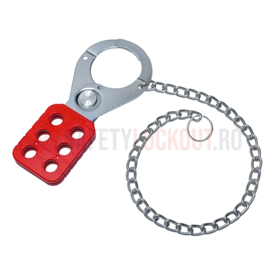 Hasp LOTO Premier cu acoperire din vinil și lanț zincat de 12 inchi — Hasp LOTO | Safety Lockout