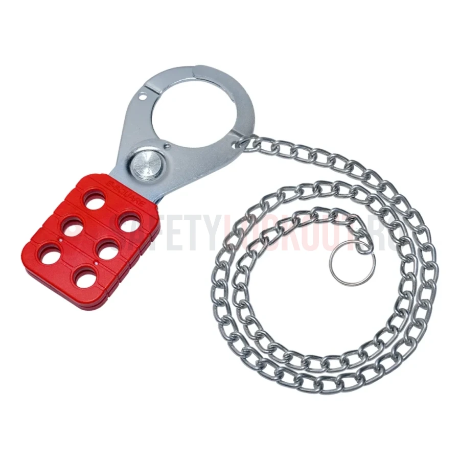 Hasp LOTO cu lanț metalic de 24 inchi, fălci 38 mm — Hasp LOTO | Safety Lockout