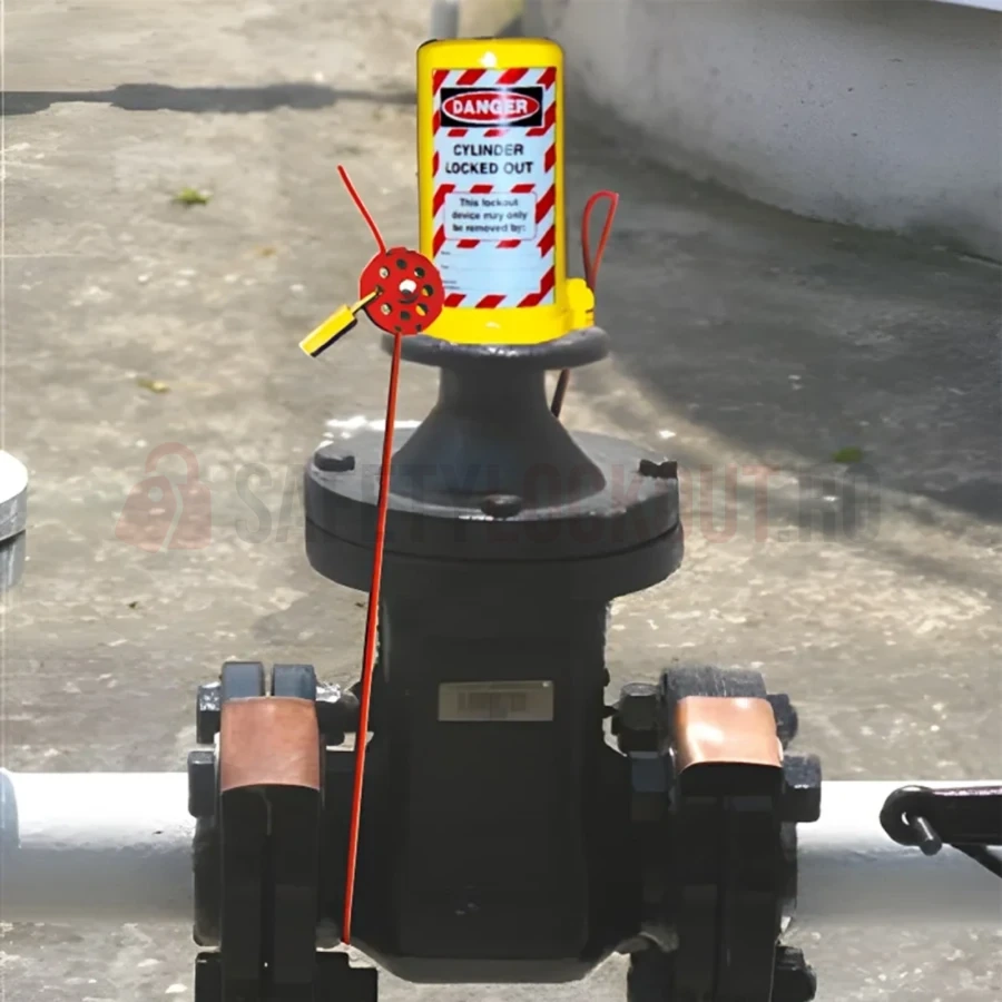 Dispozitiv de blocare pentru cilindru de gaz cu cablu de 2,5 m — Dispozitiv convențional de blocare pentru cilindru | Safety Lockout