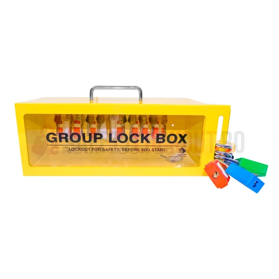 Cutie LOTO de Grup Galbenă cu Culisare Laterală — Cutie de blocare pentru grup | Safety Lockout