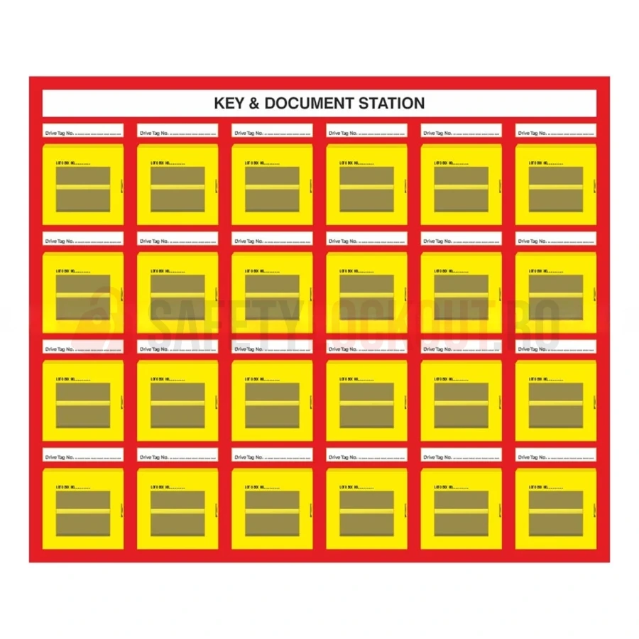 Stație LOTO de Perete pentru 24 Cutii Mini — Cutie de blocare pentru grup | Safety Lockout