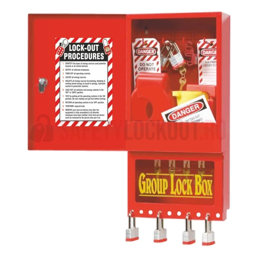 Stație de Depozitare LOTO cu Cutie de Grup - Medie — Cutie de blocare pentru grup | Safety Lockout