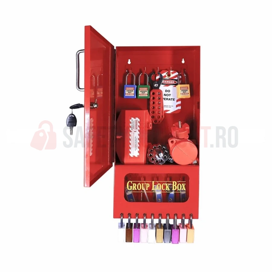 Stație de Depozitare LOTO cu Cutie de Grup - Medie — Cutie de blocare pentru grup | Safety Lockout