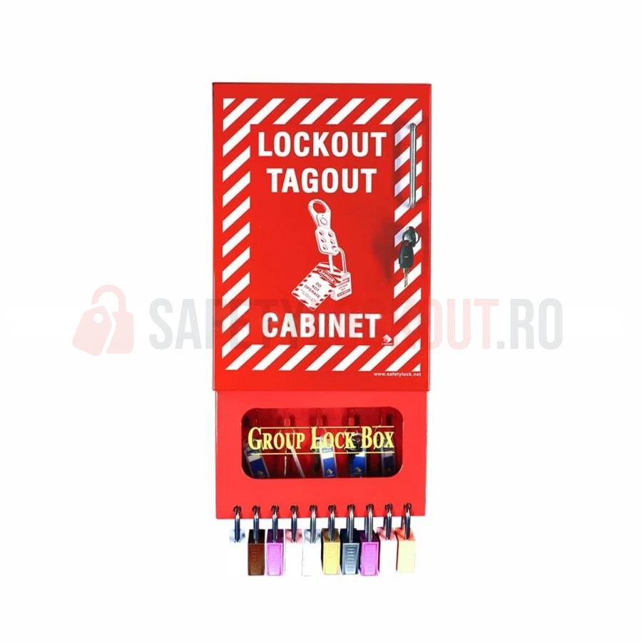 Stație de Depozitare LOTO cu Cutie de Grup - Mică — Cutie de blocare pentru grup | Safety Lockout