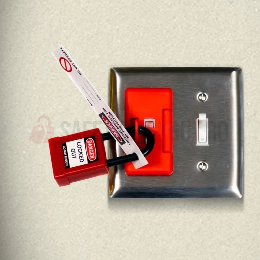 Dispozitiv de Blocare Întrerupător de Perete - Balama Laterală — Dispozitiv de blocare pentru disjunctor | Safety Lockout