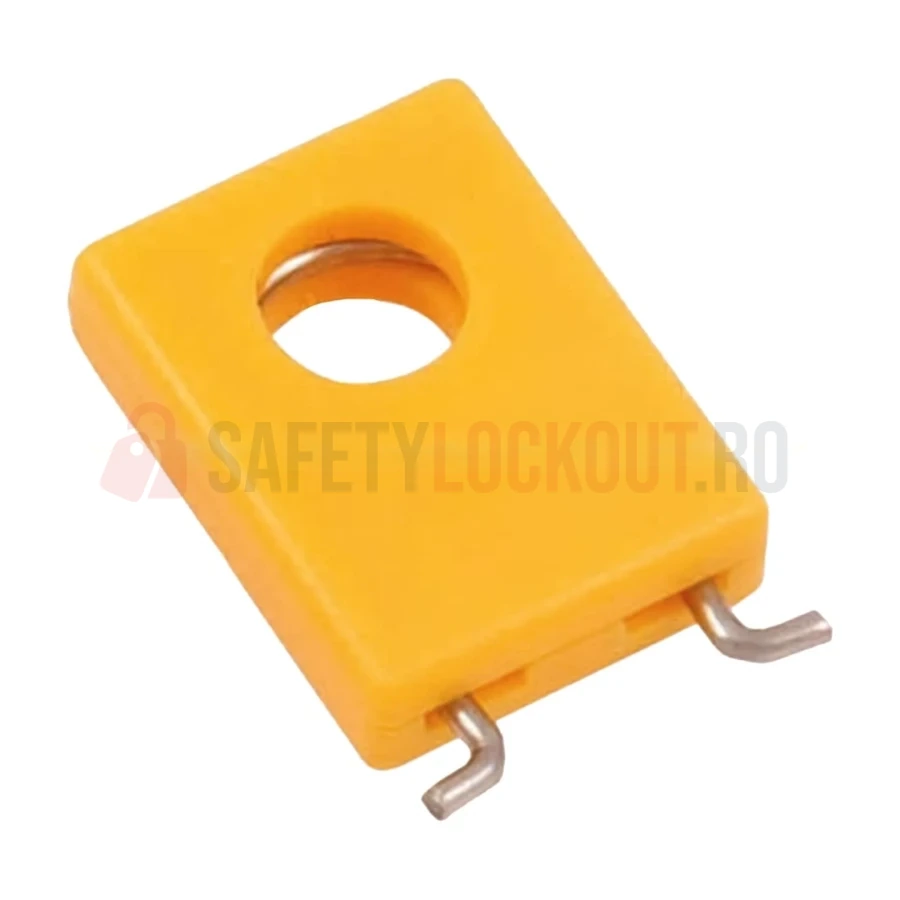 Dispozitiv de Blocare MCB Plat Mini Pin-Out Lat - Galben — Dispozitiv de blocare pentru disjunctor | Safety Lockout