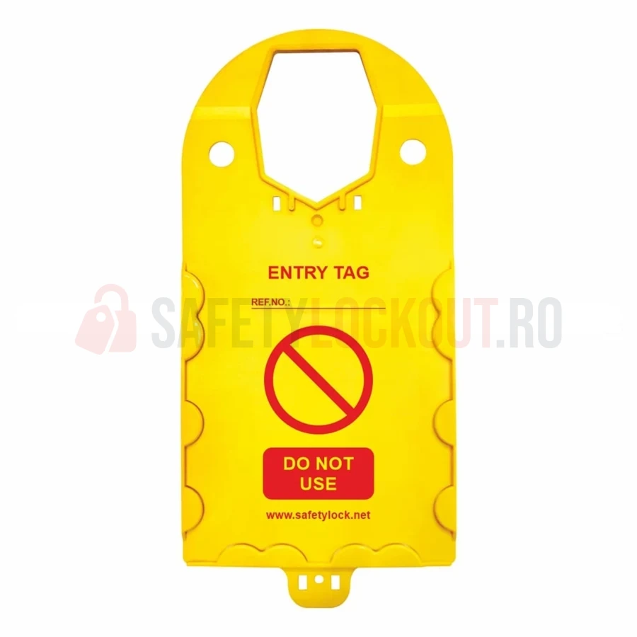 Suport galben pentru etichete de schele, 325 x 155 mm — Suport și etichete de dimensiuni mari pentru schele | Safety Lockout