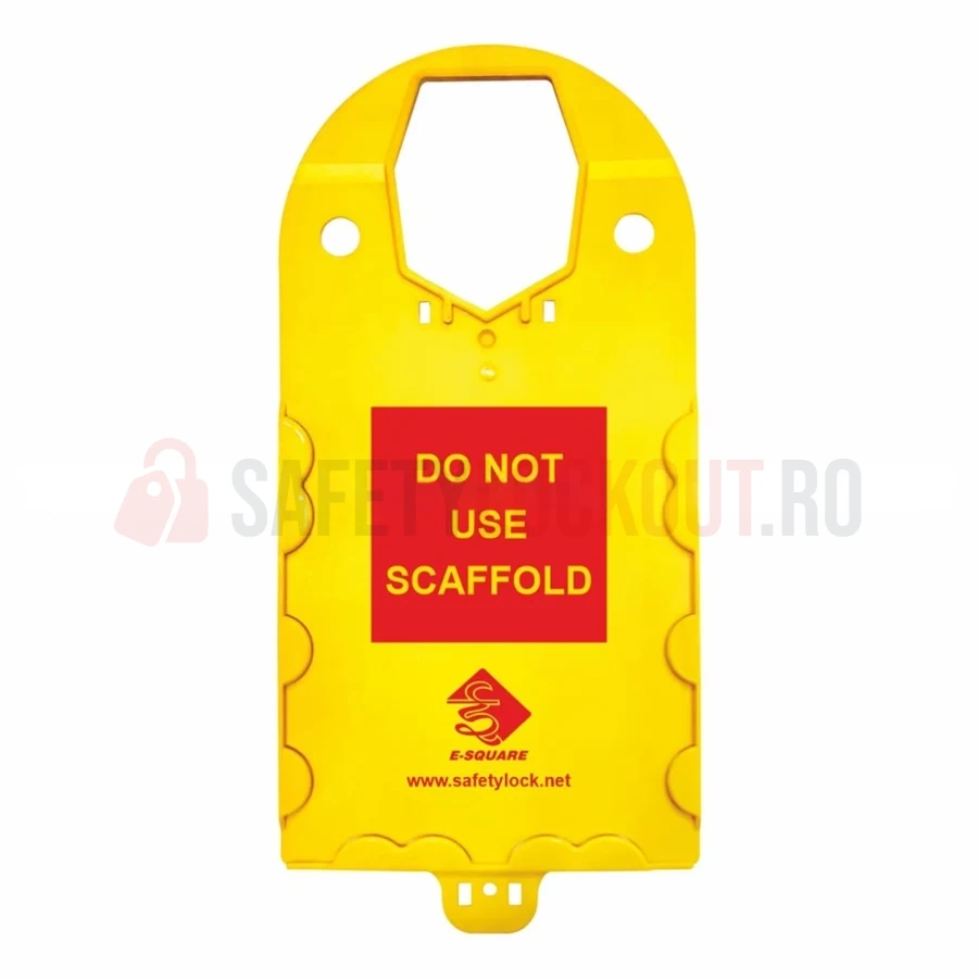 Suport galben pentru etichete de schele — Suport și etichete de dimensiuni mari pentru schele | Safety Lockout