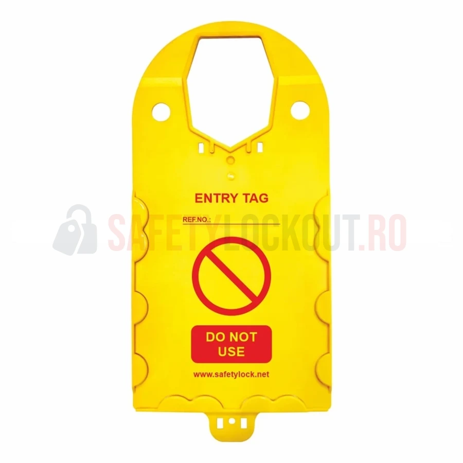 Suport galben pentru etichete de schelă, 325 x 155 mm — Suport și etichete de dimensiuni mari pentru schele | Safety Lockout