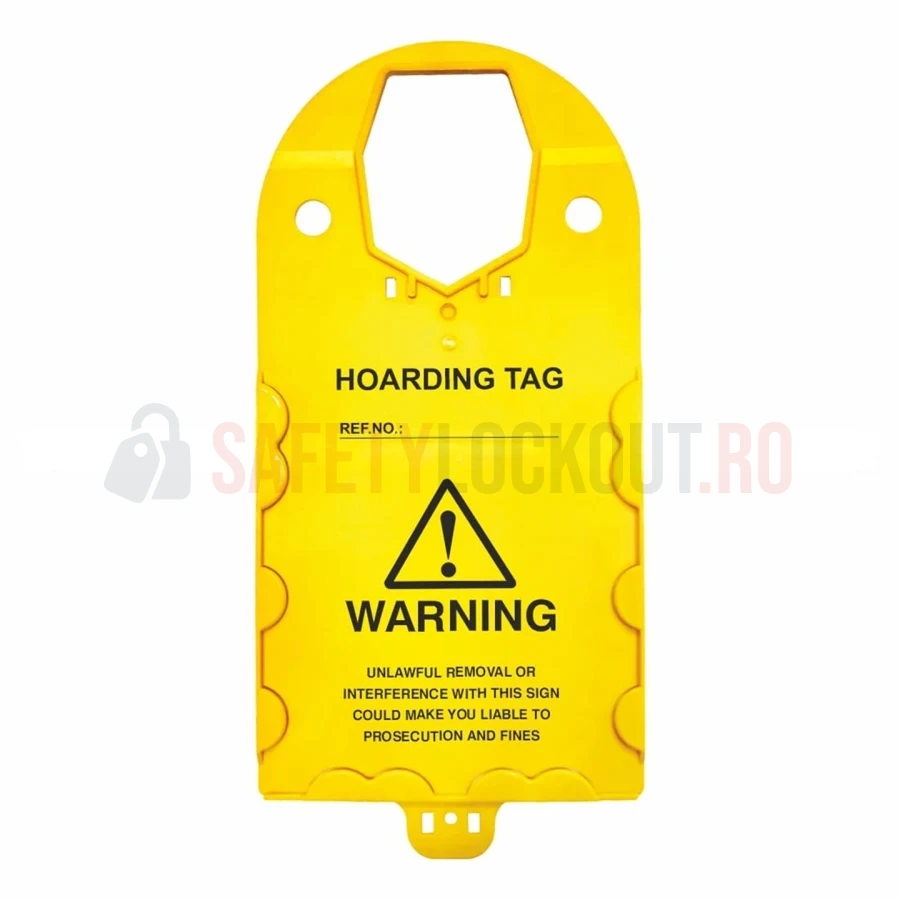Suport galben pentru etichete de schele, 325 x 155 mm — Suport și etichete de dimensiuni mari pentru schele | Safety Lockout