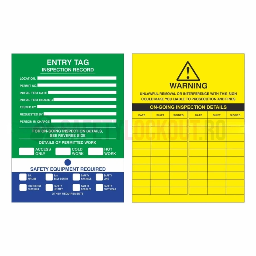 Etichete de inspecție pentru schele, pentru suport galben — Suport și etichete de dimensiuni mari pentru schele | Safety Lockout