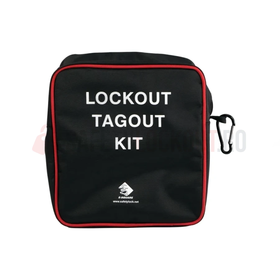 Geantă mică portabilă LOTO cu carabinieră, negru și roșu — Genți și huse | Safety Lockout