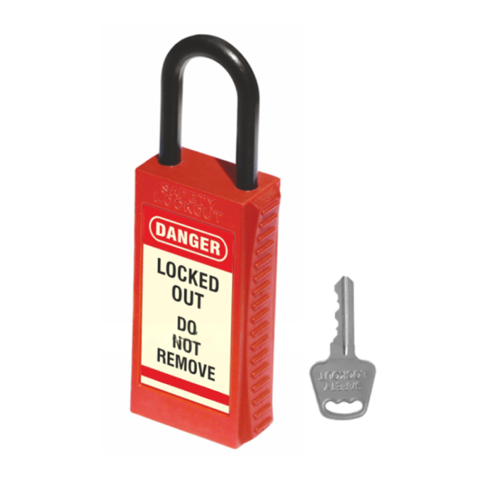 Imagine pentru Lacăt LOTO dielectric cu corp lung, bridă nylon 42 mm