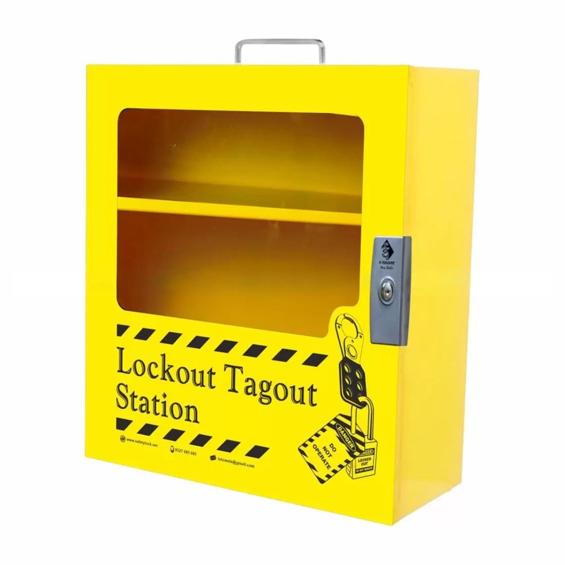 Imagine pentru Stație Lockout Tagout metalică, 610 x 559 x 254 mm cu Față Transparentă