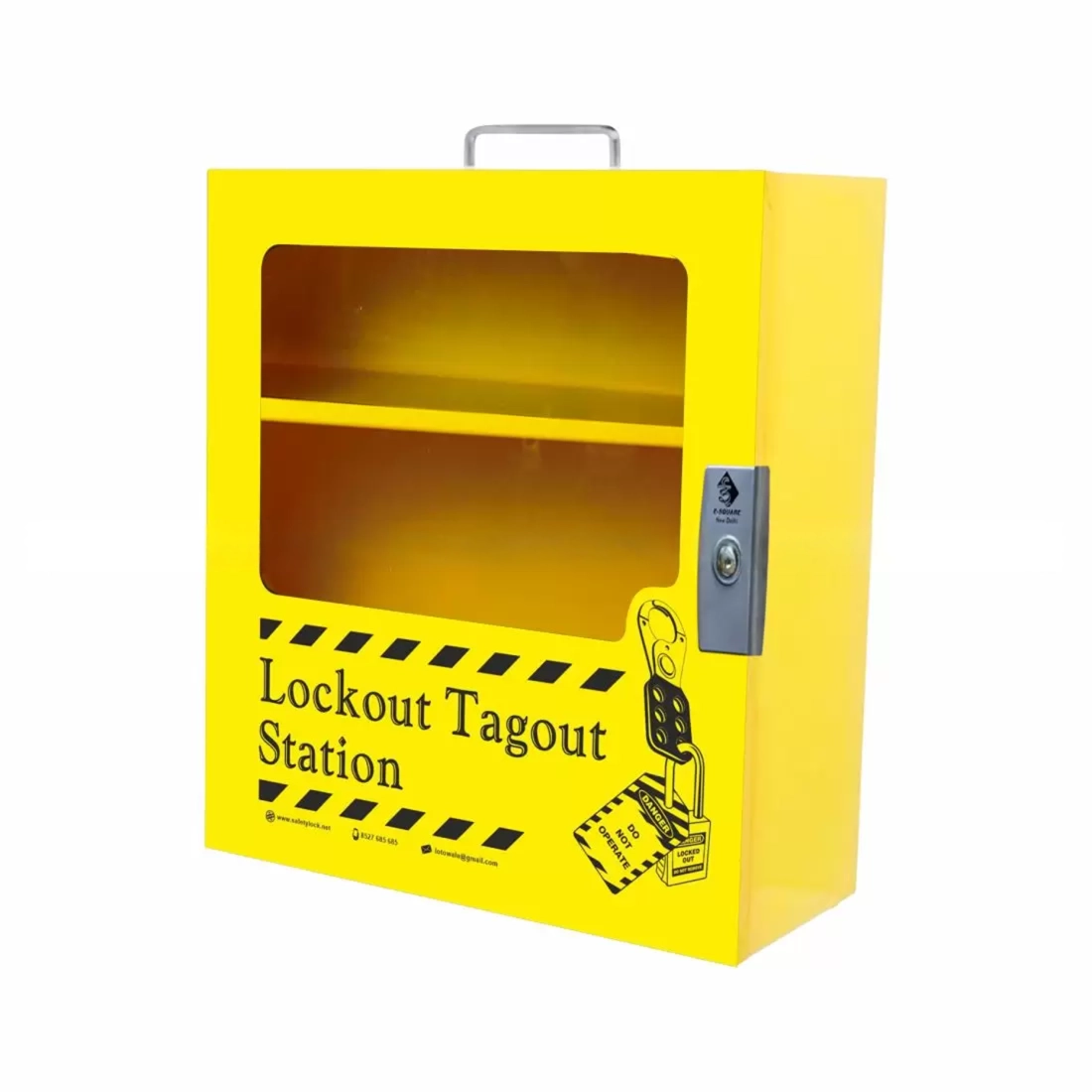 Imagine pentru Stație LOTO metalică, 406 x 356 x 152 mm, cu Față Transparentă