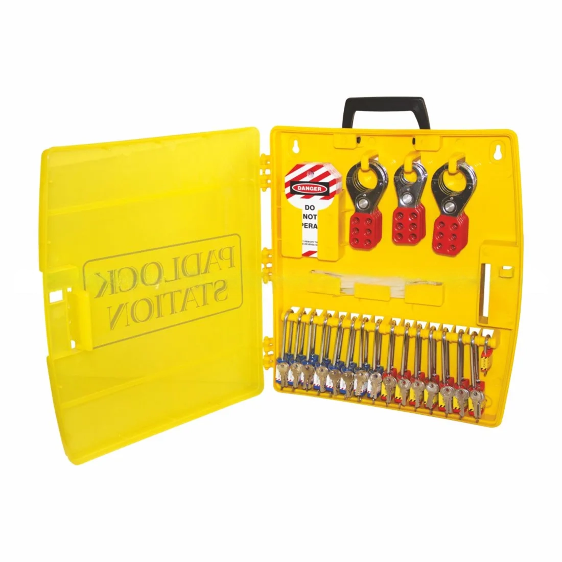 Imagine pentru Stație Portabilă pentru Lacăte LOTO Echipată – Galben, 438 x 400 x 64 mm